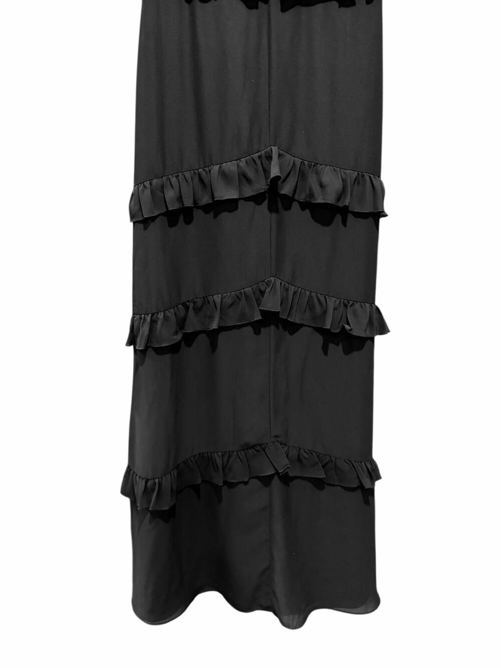 Revelry black Amelia bridesmaid dress ruffle chiffon maxi 4 - Picture 4 of 8